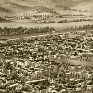 Vintage Map of Amherst, Massachusetts 1886