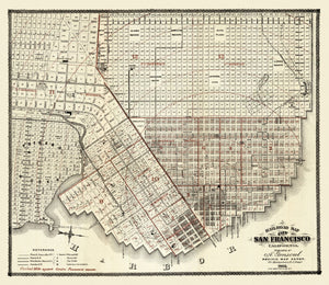 Vintage Map of San Francisco, California 1866