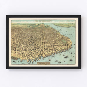 Vintage Map of San Francisco, California 1913