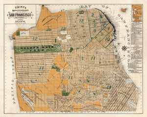 Vintage Map of San Francisco, California 1894