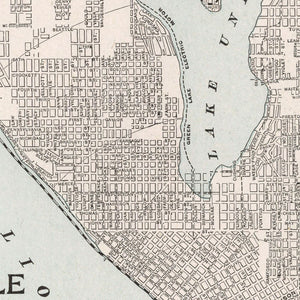 Vintage Map of Seattle, Washington 1901