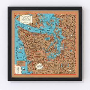Vintage Map of Seattle, Washington 1934