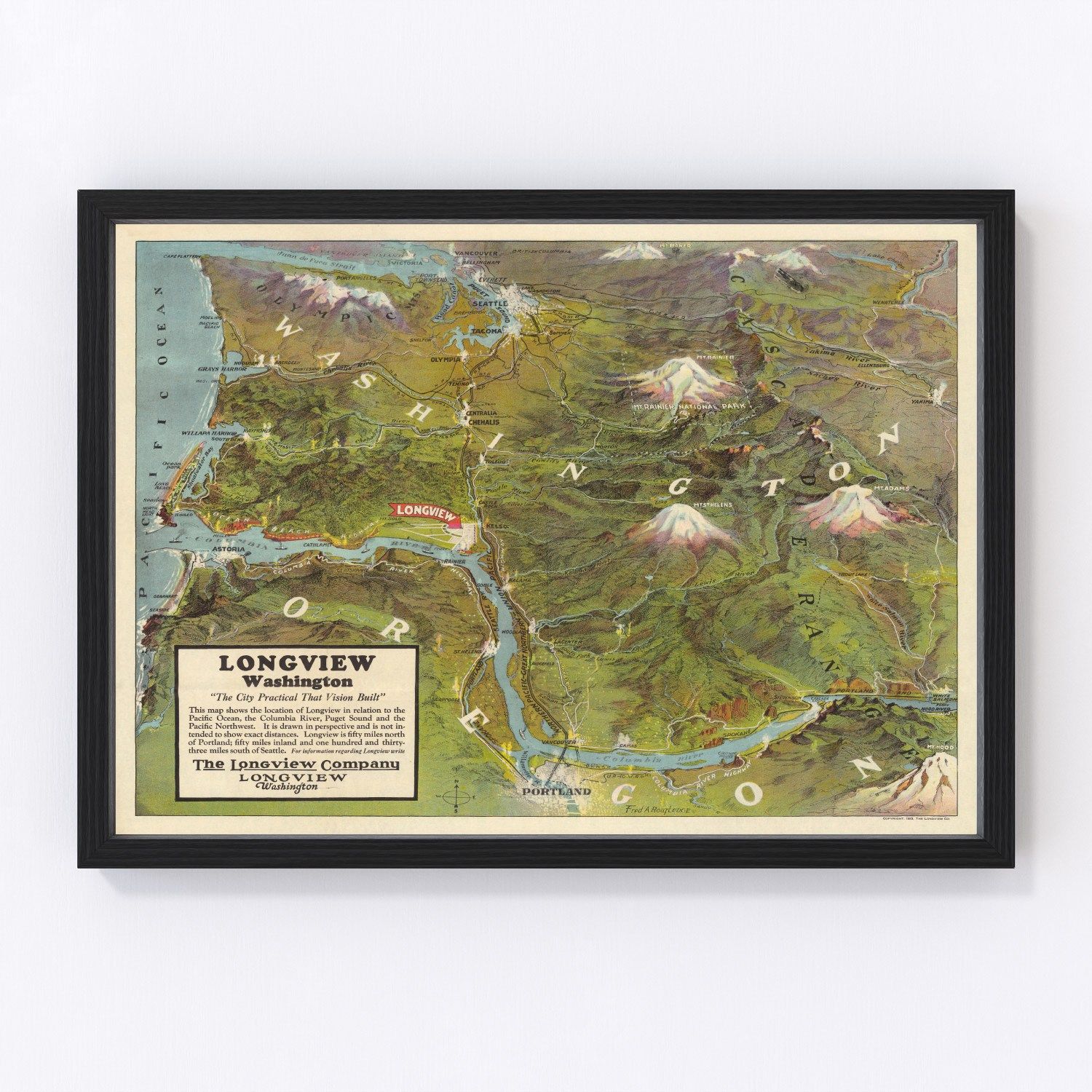 Vintage Map of Seattle, Washington 1923