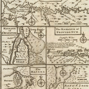 Vintage Map of Boston, Massachusetts 1747