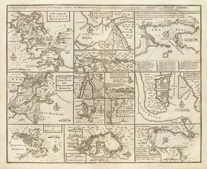 Vintage Map of Boston, Massachusetts 1747