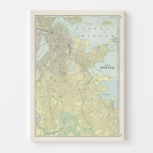 Vintage Map of Boston, Massachusetts 1901