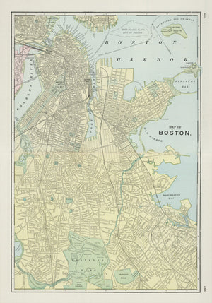 Vintage Map of Boston, Massachusetts 1901