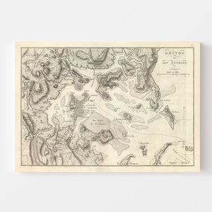 Vintage Map of Boston, Massachusetts 1807