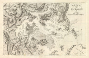 Vintage Map of Boston, Massachusetts 1807