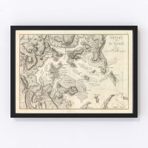 Vintage Map of Boston, Massachusetts 1807