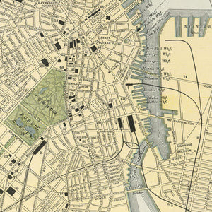 Vintage Map of Boston, Massachusetts 1891