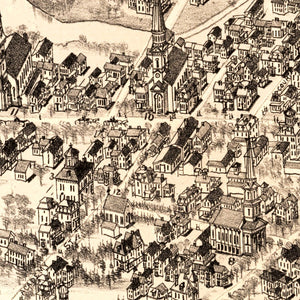 Vintage Map of Arlington, Massachusetts 1884