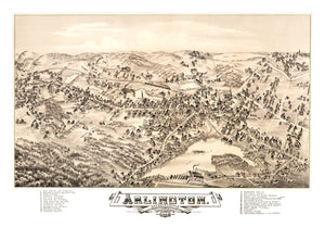 Vintage Map of Arlington, Massachusetts 1884