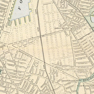 Vintage Map of Boston, Massachusetts 1901