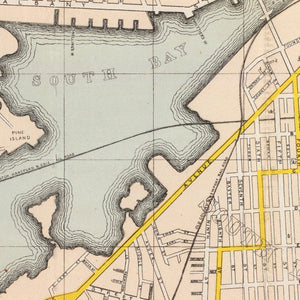 Vintage Map of Boston, Massachusetts 1872