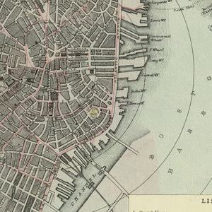 Vintage Map of Boston, Massachusetts 1883