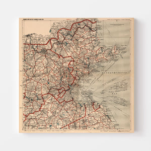 Vintage Map of Boston, Massachusetts 1905