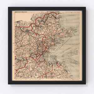 Vintage Map of Boston, Massachusetts 1905