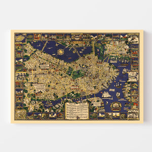 Vintage Map of Boston, Massachusetts 1926