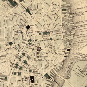 Vintage Map of Boston, Massachusetts 1884