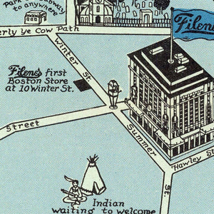 Vintage Map of Boston, Massachusetts 1926