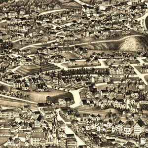 Vintage Map of Athol, Massachusetts 1887