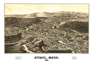 Vintage Map of Athol, Massachusetts 1887