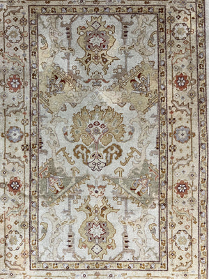 Turkish Oushak Rug 4x6, Neutral Colors Vintage Wool Small Oushak Carpet 4 x 6 ft, Hand Knotted, Beige Rug