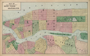 Vintage Map of Brooklyn, New York 1873