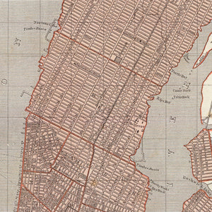 Vintage Map of New York City, New York 1845