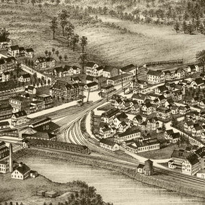 Vintage Map of Ayer, Massachusetts 1886