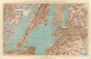 Vintage Map of New York Bay, New York 1891