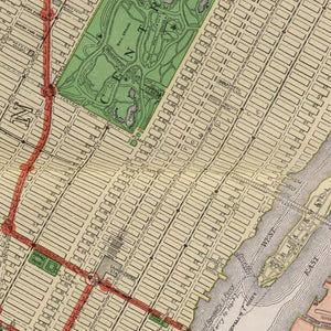 Vintage Map of New York City, New York 1911