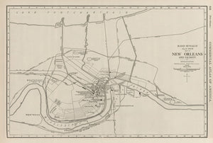 Vintage Map of New Orleans, Louisiana 1924