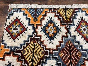 Moroccan Rug 5.9 x 7.6, Colorful Geometric Panel, Soft Wool, Handmade, Multicolor, Vintage Moroccan Carpet, Berber Rug, Rabat Rug
