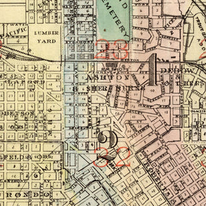 Vintage Map of St. Paul, Minnesota 1884