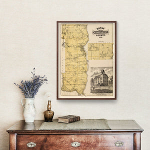 Vintage Map of Washington County, Minnesota 1874