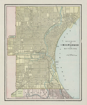 Vintage Map of Milwaukee, Wisconsin 1901