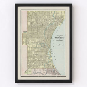 Vintage Map of Milwaukee, Wisconsin 1901