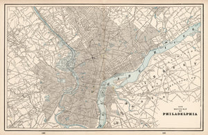 Vintage Map of Philadelphia, Pennsylvania 1893