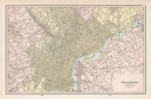 Vintage Map of Philadelphia, Pennsylvania 1901