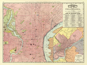 Vintage Map of Philadelphia, Pennsylvania 1897