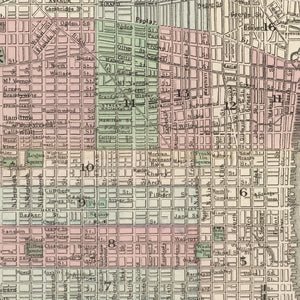Vintage Map of Philadelphia, Pennsylvania 1886