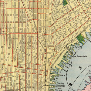 Vintage Map of Philadelphia, Pennsylvania 1924