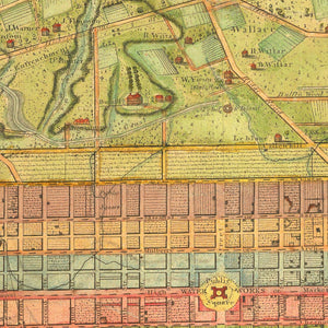 Vintage Map of Philadelphia, Pennsylvania 1802