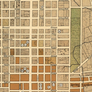Vintage Map of Philadelphia, Pennsylvania 1938