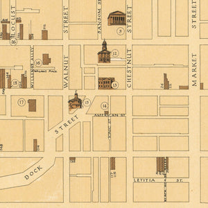 Vintage Map of Philadelphia, Pennsylvania 1934