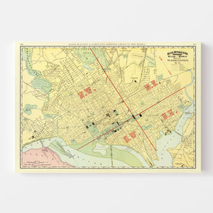 Vintage Map of Washington, DC 1897