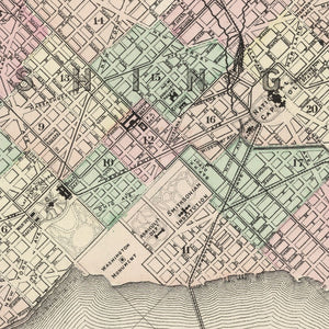 Vintage Map of Washington, DC 1874
