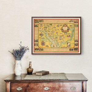 Vintage Map of Washington, DC 1938